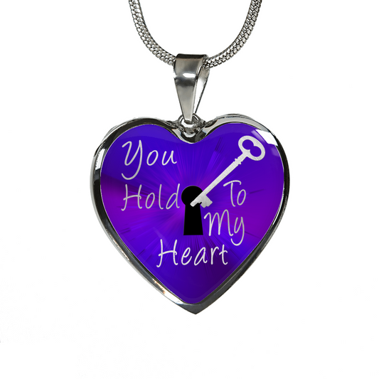 You Hold the Key To My Heart - Luxury Heart Necklace - Passion Purple