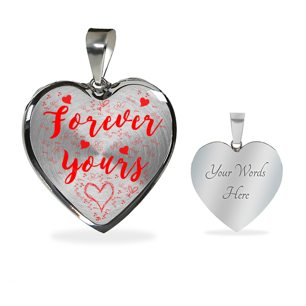 Forever Yours Luxury Heart Necklace with Back Side Personalization