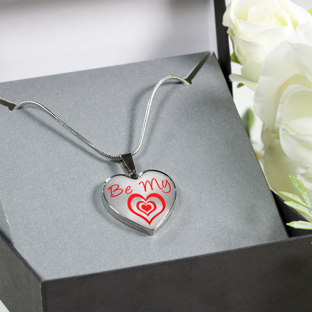 Be My Valentine Heart Necklace in Gift Box