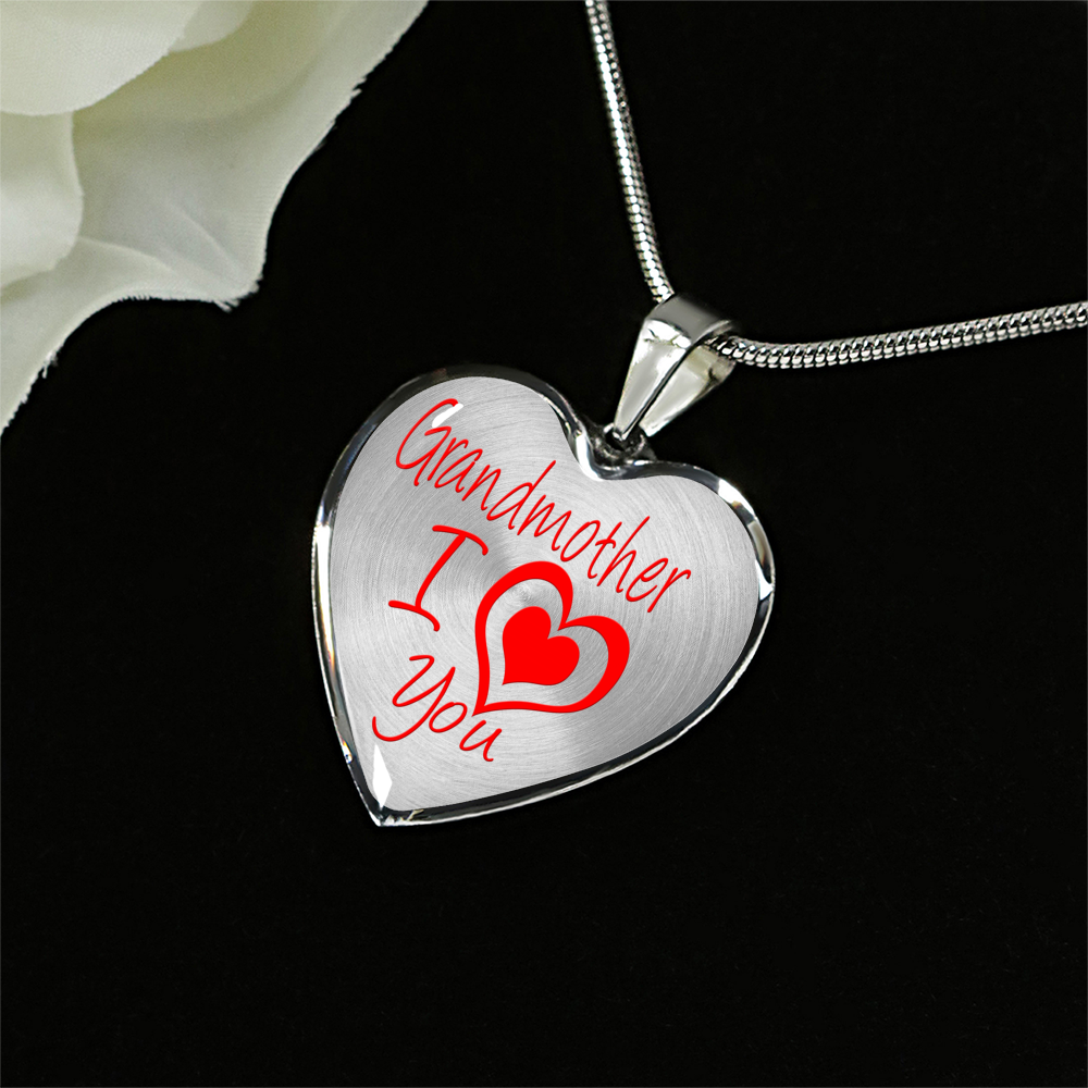 Custom Designed Grandmother I Love You Heart Necklace
