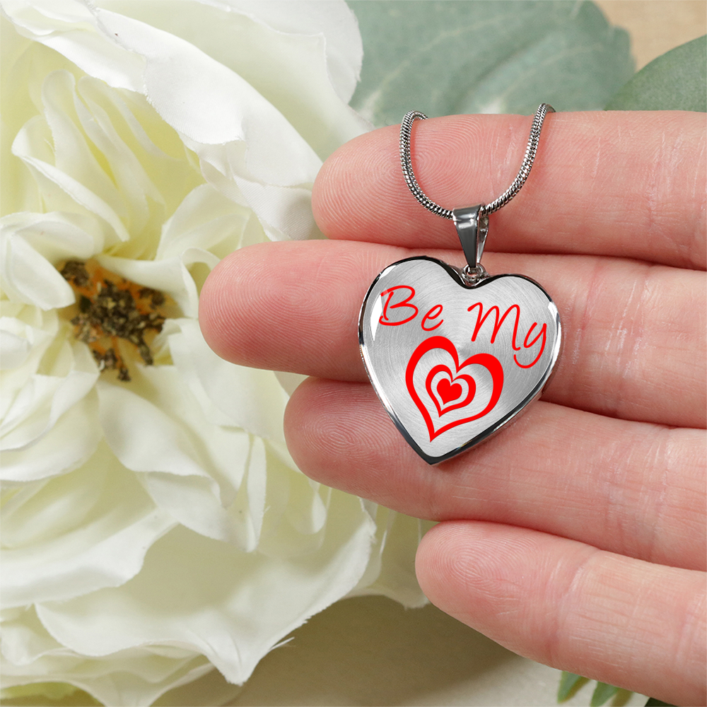 Be My Valentine Luxury Heart Necklace Held