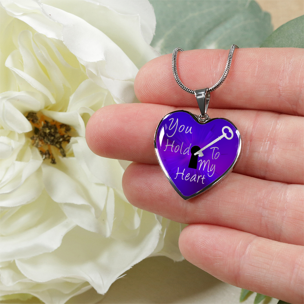 You Hold the Key To My Heart - Luxury Heart Necklace - Passion Purple