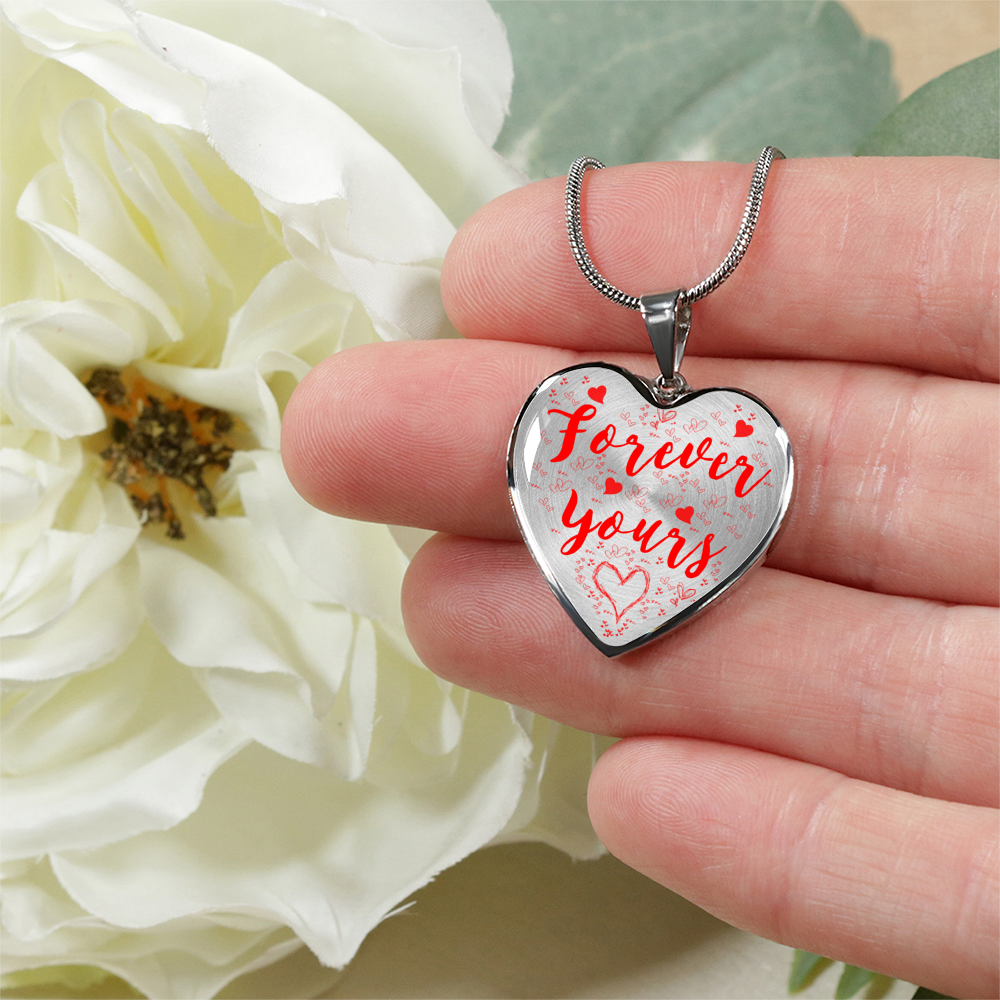 Forever Yours Luxury Heart Necklace Held