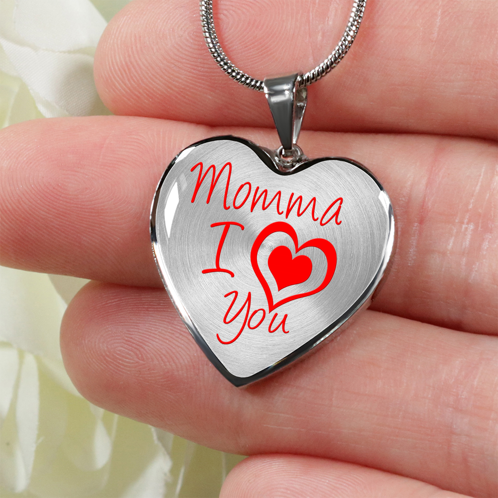 Momma I Love You - Luxury Heart Necklace