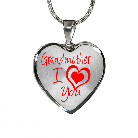 Grandmother I Love You Heart Necklace