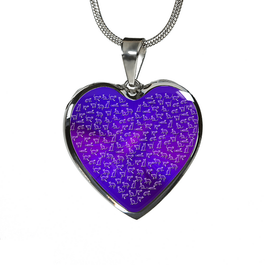 Cat Love Necklace - Adjustable Chain & Luxury Heart Pendant