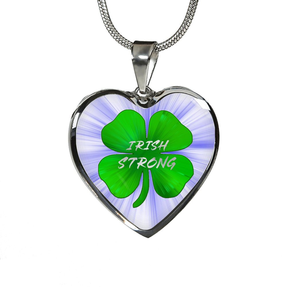 Irish Strong Luxury Heart Necklace - Blue Rays 4-Leaf