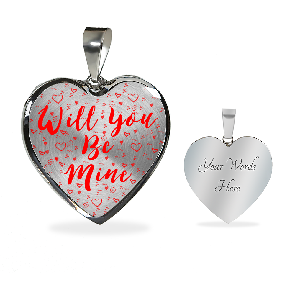 Will You Be Mine Luxury Heart Necklace & Backside Personalization