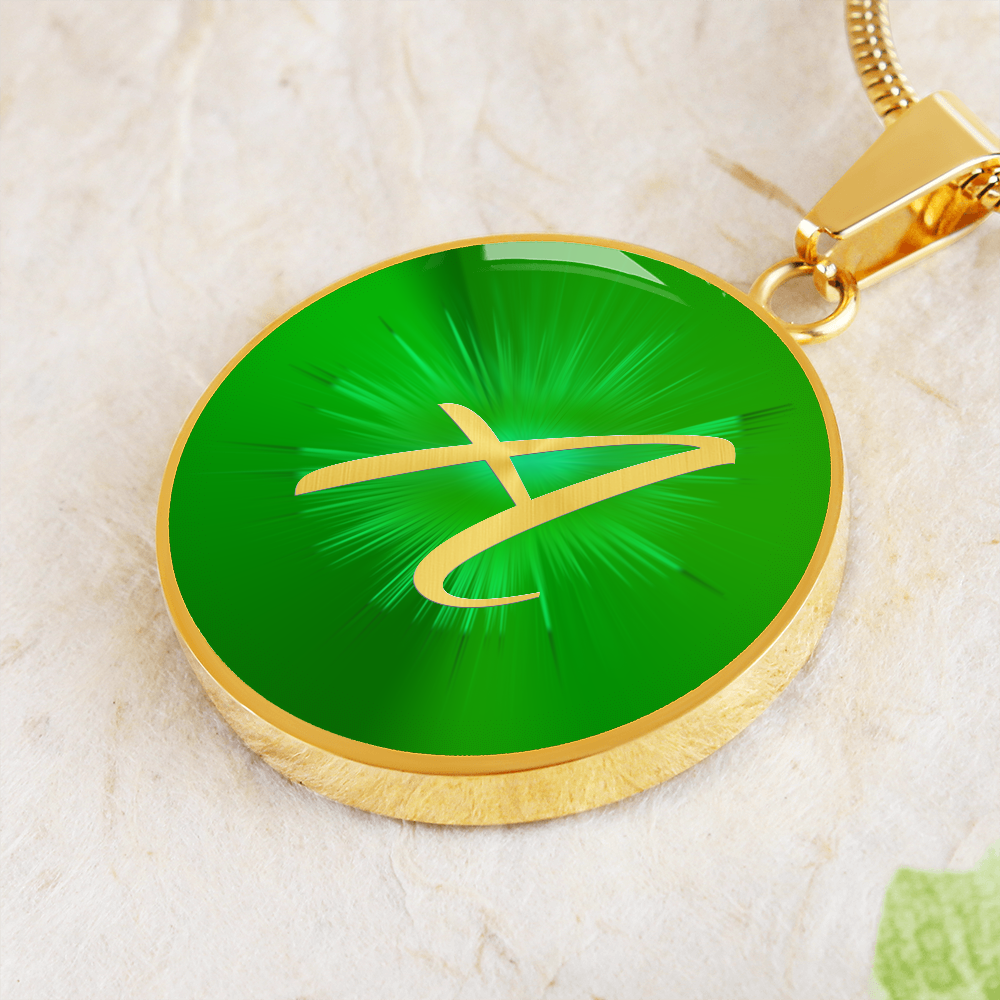 Initial Pride "A" Luxury Circle Irish Green Necklace
